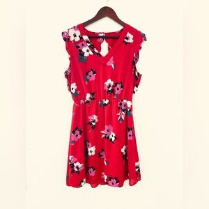 41 Hawthorn Red Floral Dress Women’s Large